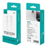 USAMS καλώδιο USB-C SJ763, 60W, 480Mbps, 1m, λευκό - Image 5