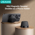 USAMS μίνι φορητό ηχείο YX016, μαγνητικό, 3W, Bluetooth, 700mAh, μαύρο - Image 2