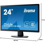 Refurbished Monitor 24" Liyama  E2483H - FHD - VGA, HDMI, DVI, AUDIO IN/OUT - Image 2