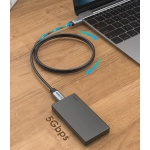 CABLETIME καλώδιο USB-C CMCM60, 60W PD, 5Gbps, 4K, 1m, μαύρο - Image 3