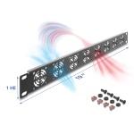 DELOCK κάλυμμα για 8x 40mm ανεμιστήρες 67414 για rack 19"/1U, μεταλλικό, μαύρο - Image 2