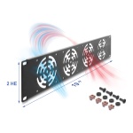 DELOCK κάλυμμα για 4x 80mm ανεμιστήρες 67416 για rack 19"/2U, μεταλλικό, μαύρο - Image 2