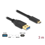 DELOCK καλώδιο USB-C σε USB 84006, 10Gbps, 3m, μαύρο - Image 2