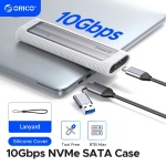 ORICO θήκη για M.2 NVME/NGFF SSD AXM2S-G2, 10Gbps, tool free, γκρι - Image 2