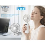 BRUNO φορητός ανεμιστήρας χειρός επαναφορτιζόμενος BRN-0236, με βάση, λευκός-γκρι - Image 2