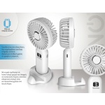 BRUNO φορητός ανεμιστήρας χειρός επαναφορτιζόμενος BRN-0236, με βάση, λευκός-γκρι - Image 3