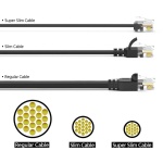 POWERTECH καλώδιο δικτύου CAB-N428, Cat 6A U/UTP, ultra slim, copper, 500MHz, 1.5m, μαύρο - Image 2