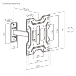 POWERTECH επιτοίχια βάση τηλεόρασης PT-1555, 23-43", έως 30kg, full motion - Image 5