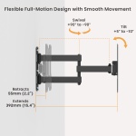 POWERTECH επιτοίχια βάση τηλεόρασης PT-1556, 23-43", έως 30kg, full motion - Image 2