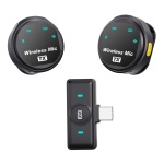 UPTECH ασύρματα μικρόφωνα UPWS-08 με θήκη φόρτισης, USB-C, 2.4GHz, μαύρο - Image 2