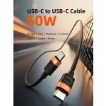 CABLETIME καλώδιο USB-C CT-CM60, 60W, 480Mbps, 1m, μαύρο - Image 4