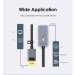 CABLETIME αντάπτορας DisplayPort σε HDMI CT-AV589-P02G4K60, 4K/60Hz, γκρι - Image 3