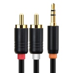 CABLETIME καλώδιο ήχου 3.5mm σε 2x RCA CT-AV314-P12G, 0.5m, μαύρο