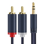 CABLETIME καλώδιο ήχου 3.5mm σε 2x RCA CT-AV303-H12G, 10m, μπλε