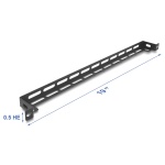 DELOCK cable management panel 67461 για rack 19", 0.5U, βάθος 50mm, μεταλλικό, μαύρο - Image 2