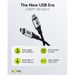 GOOBAY καλώδιο USB-C 74776, USB4, 240W, 80Gbps, 16K/60Hz, 1.5m, μαύρο - Image 3