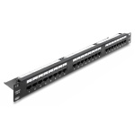 DELOCK patch panel 91087 για rack 19", 1U, 24 θυρών, CAT 6 UTP, με LED, μαύρο
