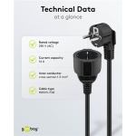GOOBAY μπαλαντέζα προέκταση ρεύματος 94700, schuko, 3x 1.5mm², 2m, μαύρη - Image 3
