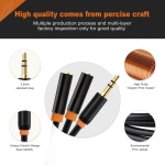 CABLETIME καλώδιο ήχου 3.5mm σε 2x 3.5mm CT-AV309-P12G, 20cm, μαύρο - Image 4