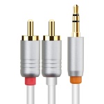 CABLETIME καλώδιο ήχου 3.5mm σε 2x RCA CT-AV314-P12G, 1m, λευκό