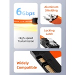 CABLETIME καλώδιο SATA III CT-SATA3R, γωνιακό, 6Gbps, 0.50m, πορτοκαλί - Image 2