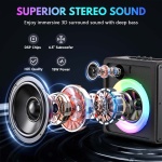 JYX φορητό ηχείο MS75 με 2x μικρόφωνα & ασύρματο χειριστήριο, 15W, 6000mah, RGB φωτισμός, μαύρο - Image 5