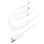 KAKUSIGA καλώδιο USB σε USB-C/Lightning/Micro USB KSC-1021, 5A, 1.2m, λευκό