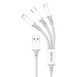 KAKUSIGA καλώδιο USB σε USB-C/Lightning/Micro USB KSC-1025, 5A, 480Mbps, 1.2m, λευκό