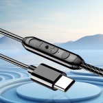 KAKUSIGA earphones με μικρόφωνο KSC-1300, USB-C σύνδεση, 10mm, 1.2m, μαύρα - Image 2