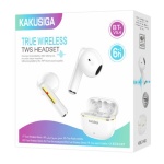 KAKUSIGA earphones με θήκη φόρτισης KSC-1482, True Wireless, 15mm, 35/300mAh, λευκά - Image 2