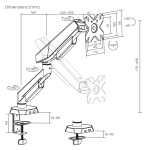 BRATECK βάση γραφείου οθόνης LDT114-C012, 17-40", έως 12kg - Image 3