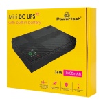 POWERTECH mini DC UPS PT-1435, 36W, 10400mAh, 3x DC, USB/LAN/POE, μαύρο - Image 3