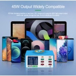 RELIFE σταθμός φόρτισης RL-309AW, 6x USB/2x USB-C/wireless, 100W, λευκός - Image 4